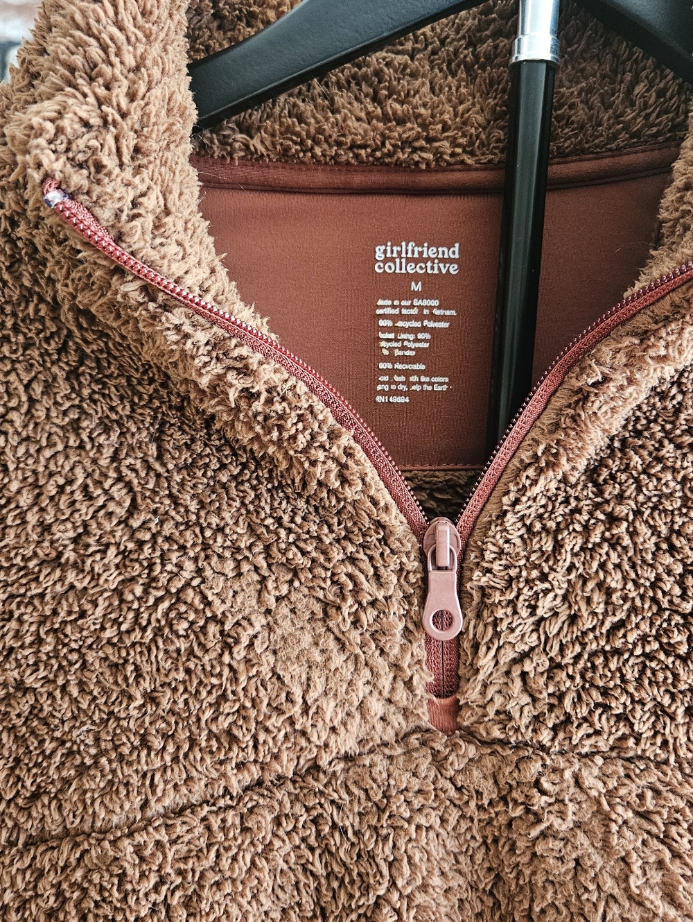 Girlfriend Collective Recycled Half-Zip Fleece - Picture 3 of 4